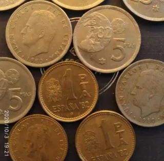 Lote monedas España 5 Pesetas 1980-82