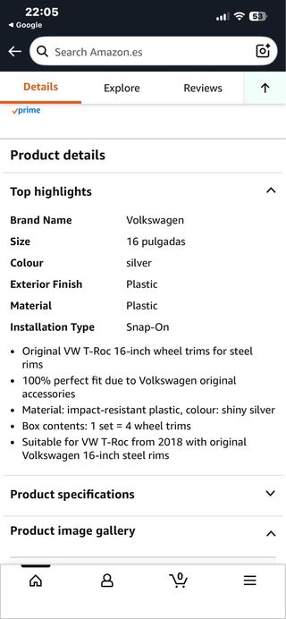 Tapacubos Volkswagen 16 Pulgadas (4uds)