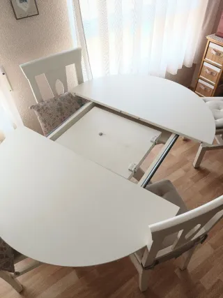 Mesa Comedor Redonda + 4 Sillas