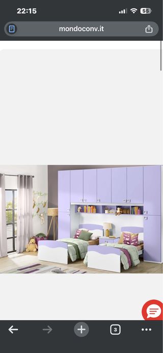 Cameretta a ponte con 2 letti