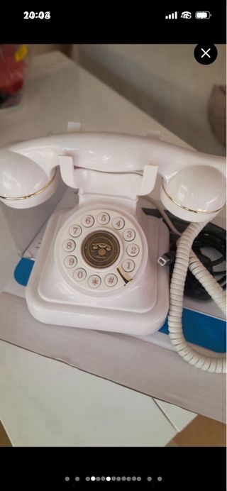 Teléfono audiolobro Vintage Blanco