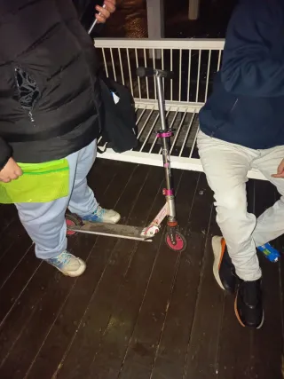 Patinete infantil rosa y plateado