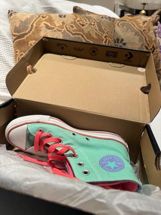 Converse Mujer Verde y Rojo Talla 35