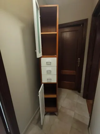 Mueble de baño madera y cristal