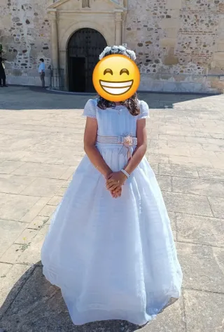 Vestido de Comunión Blanco y Dorado