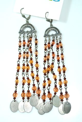 Pendientes vintage largos color plata y color
