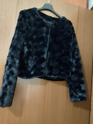 Giacchina pelliccia sintetica nera