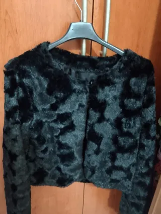 Giacchina pelliccia sintetica nera