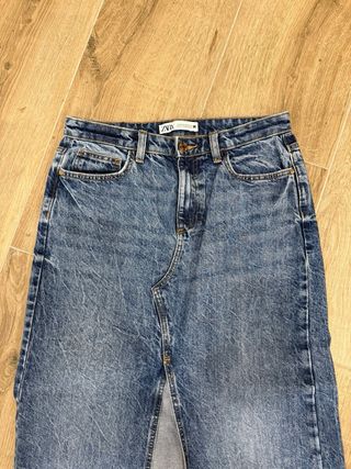 Falda larga vaquera abertura Zara