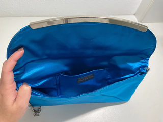 Bolso fiesta azul eléctrico satinado