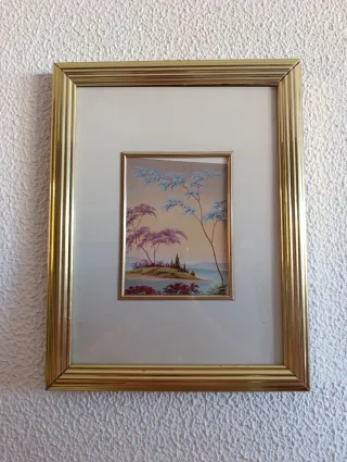 Cuadro Decorativo Dorado y Morado