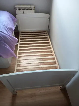 Cama infantil blanca 70x140