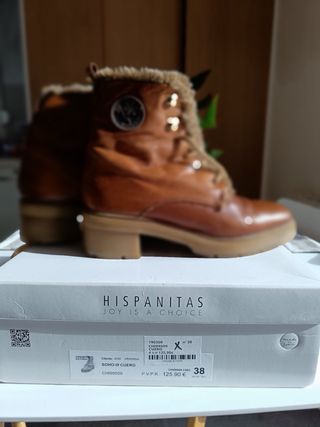 Botines Hispanitas Piel Marrones Talla 38