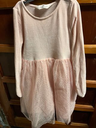 Vestido rosa niña H&M tul brillante