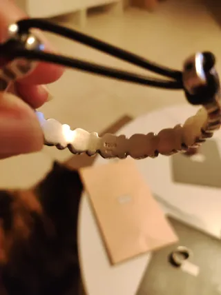 Pulsera Tous Oso Plata y Piel Negra