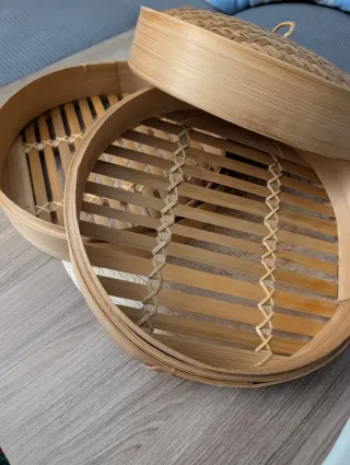Vaporera de bambú 3 pisos con tapa – Poco uso