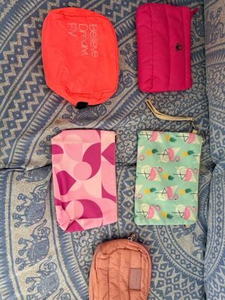 Neceser naranja y rosa