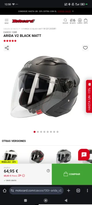 Casco Jet Talla S Negro Nuevo
