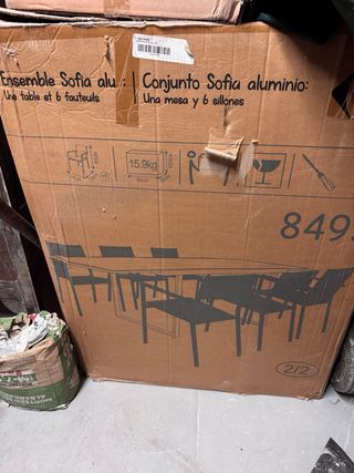 Conjunto mesa y 6 sillas jardín