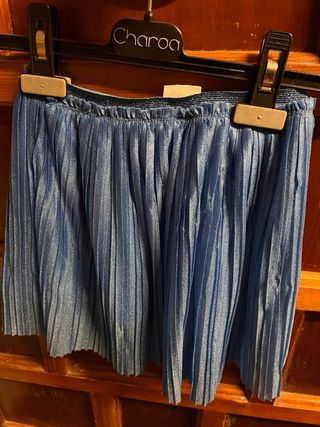 Falda plisada azul niña