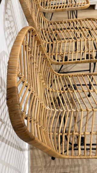 4 Sillas Mimbre Sintético Negro