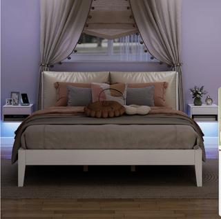 Juego 2 Mesitas Noche Flotantes HOMCOM Blancas