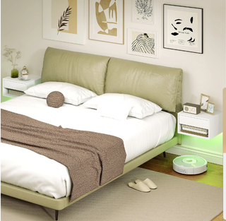 Juego 2 Mesitas Noche Flotantes HOMCOM Blancas