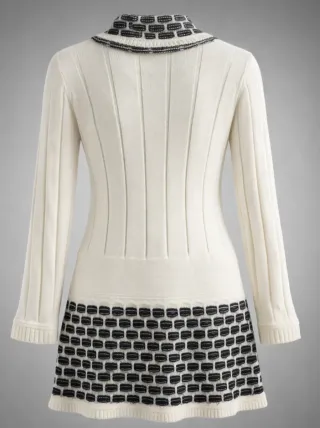 Mini abito maglia fantasia