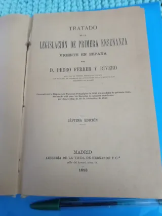 Libro antiguo. Del año1893 .