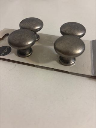 4 Tiradores Metal Armario Plateado