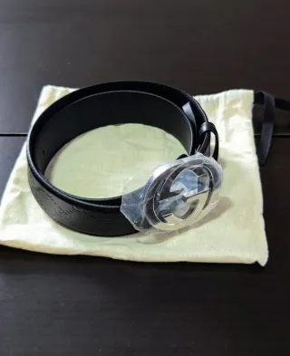 Cintura Gucci nera GG Uomo