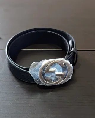 Cintura Gucci nera GG Uomo