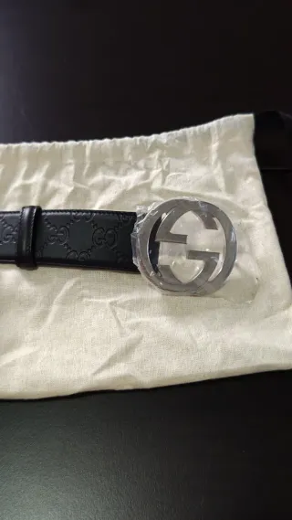 Cintura Gucci nera GG Uomo