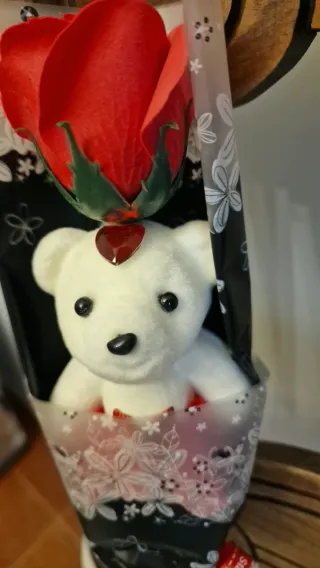 Pak de 3 Ositos San Valentín con Rosa.