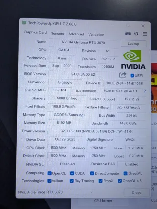 Gigabyte GeForce RTX 3070 Eagle 8G