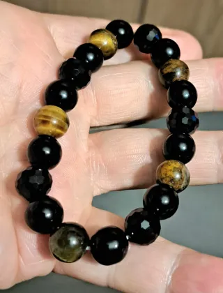 Bracciale Onice e Occhio di Tigre