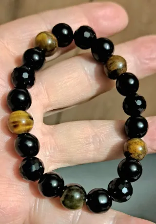 Bracciale Onice e Occhio di Tigre
