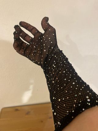 Conjunto Yamamay Corsé y Guantes Brillantes