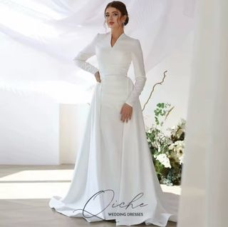 Vestido de Novia Blanco Manga Larga