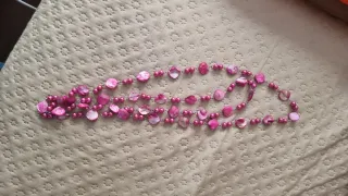 Collar rosa perlas y conchas