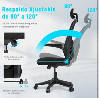 Silla de oficina Rattantree negra ergonómica