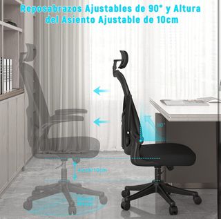 Silla de oficina Rattantree negra ergonómica