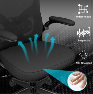 Silla de oficina Rattantree negra ergonómica