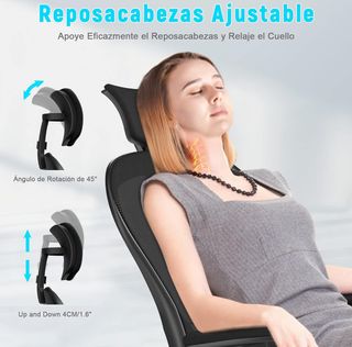 Silla de oficina Rattantree negra ergonómica