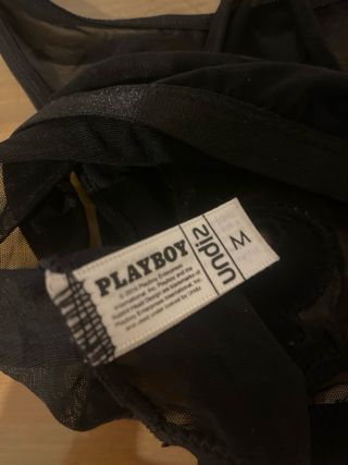 Top Playboy Transparente Negro Talla Única
