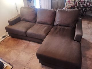 Sofá modular marrón tela