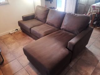 Sofá modular marrón tela