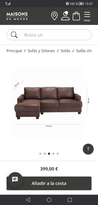 Sofá modular marrón tela