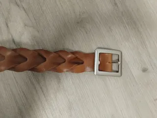 Cinturón Piel Trenzado Vintage Marrón