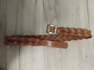 Cinturón Piel Trenzado Vintage Marrón